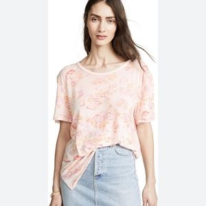 NWT Free People Blush Combo Short Sleeve Floral Top XS